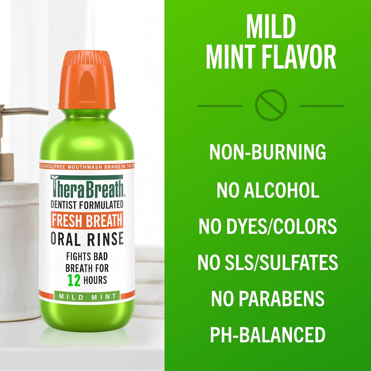 image:imageTheraBreath Fresh Breath Mouthwash Mild Mint Flavor AlcoholFree 16 Fl Oz 2Pack