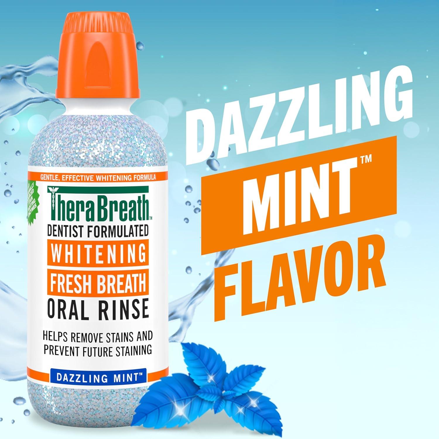image:imageTheraBreath Whitening Mouthwash Dazzling Mint Dentist Formulated 16 Fl Oz 2PackMouthwash