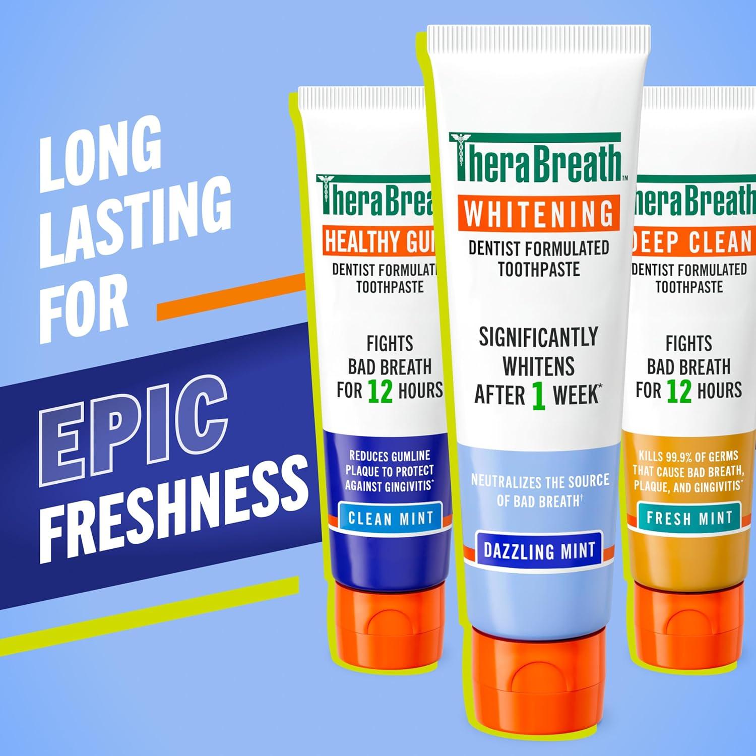 image:imageTheraBreath Whitening Mouthwash Dazzling Mint Dentist Formulated 16 Fl Oz 2PackToothpaste