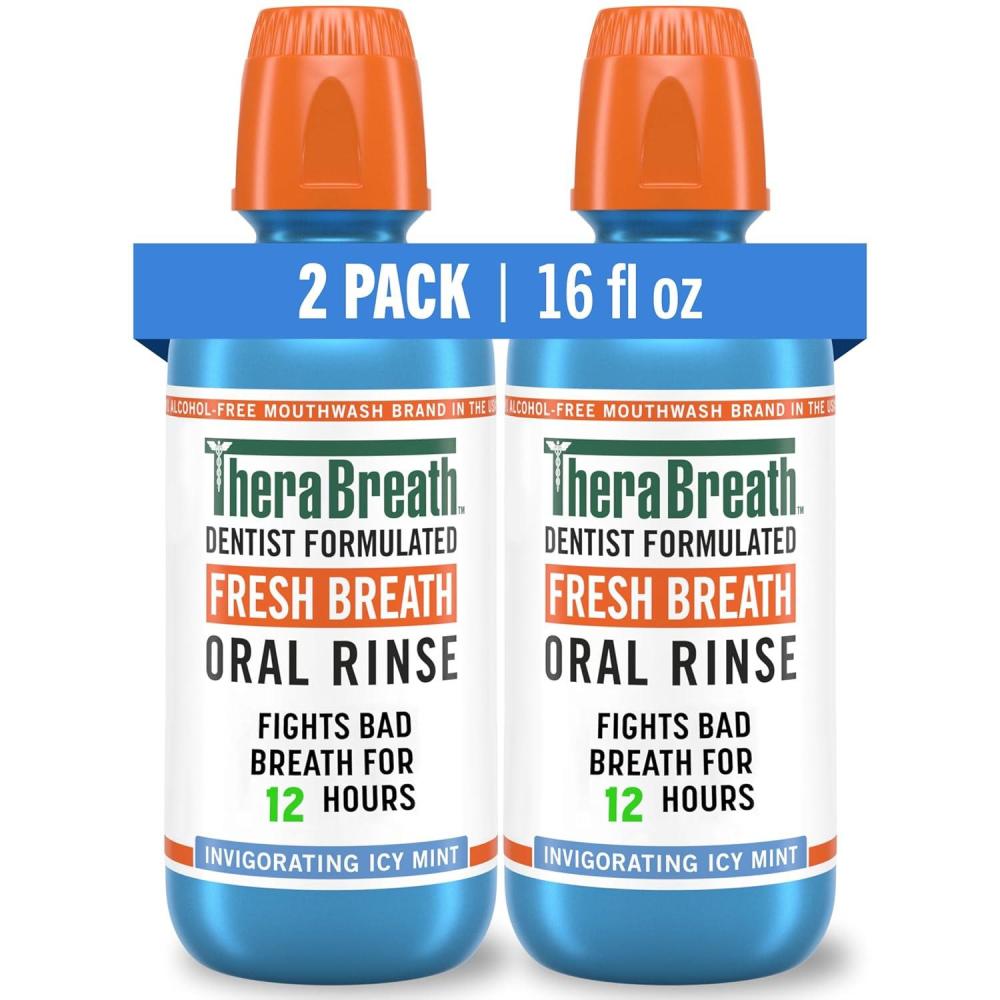 image:imageTheraBreath Fresh Breath Mouthwash Icy Mint Flavor AlcoholFree 16 Fl Oz Pack of 2Mouthwash