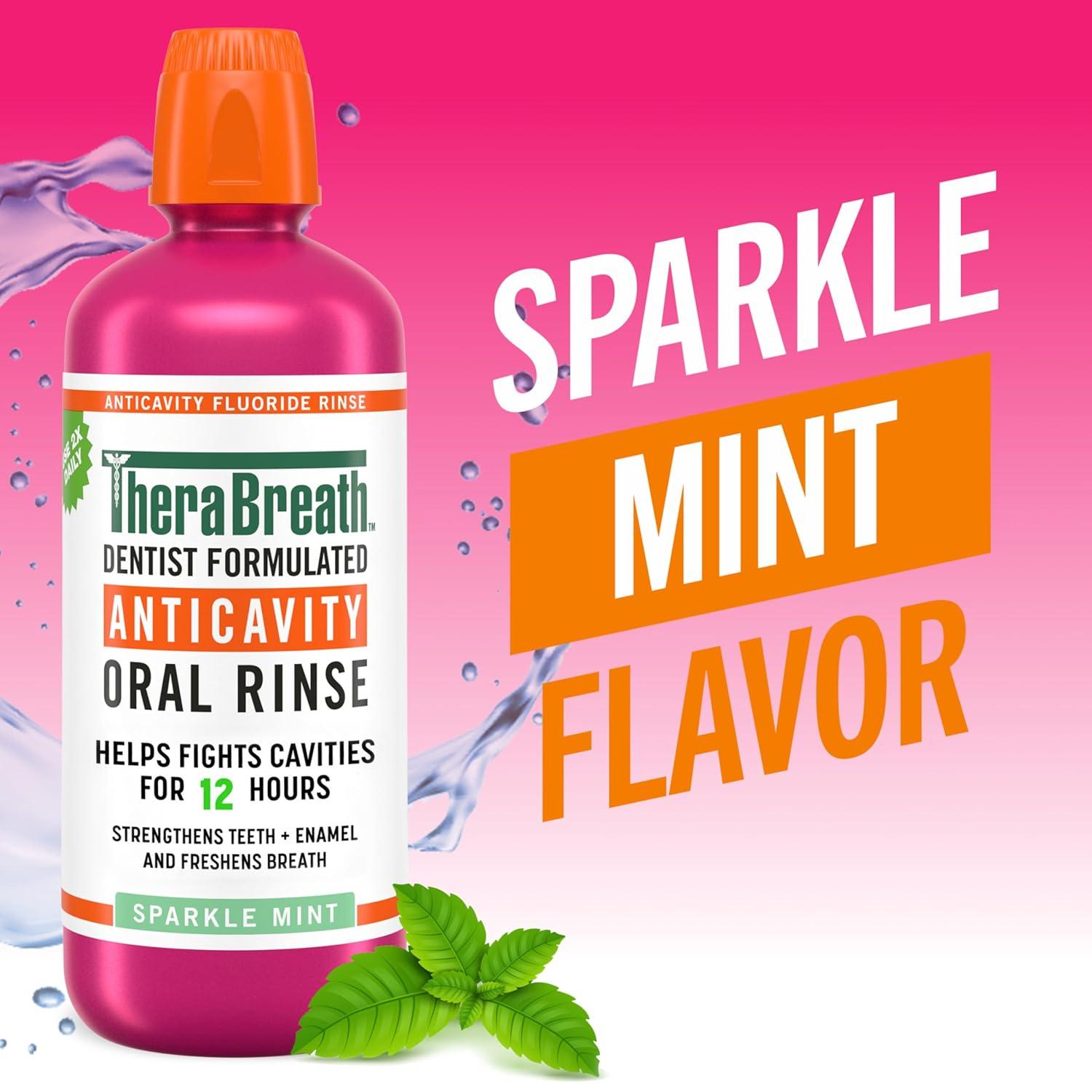 image:imageTheraBreath Anticavity Fluoride Mouthwash Sparkle Mint Dentist Formulated 1 Liter