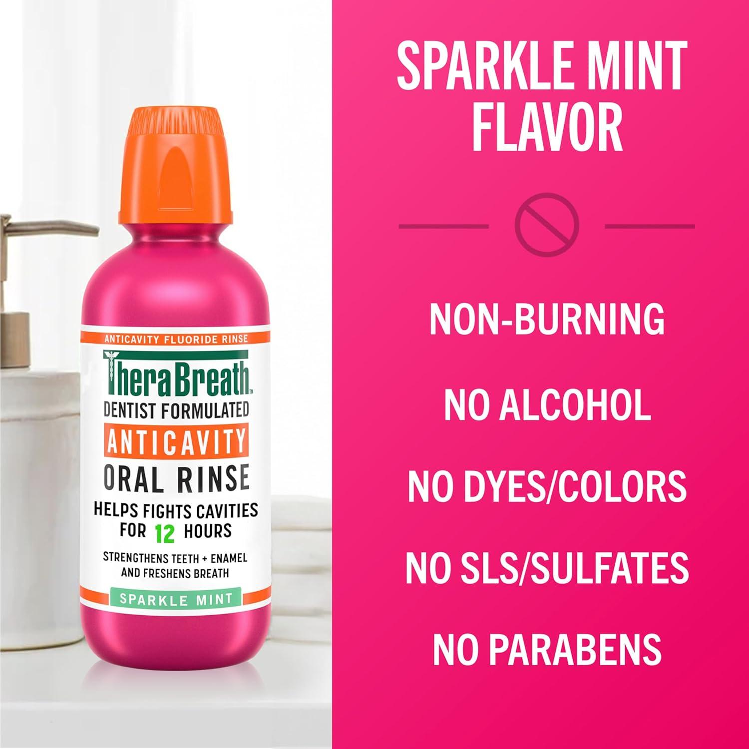 image:imageTheraBreath Anticavity Fluoride Mouthwash Sparkle Mint Dentist Formulated 1 Liter