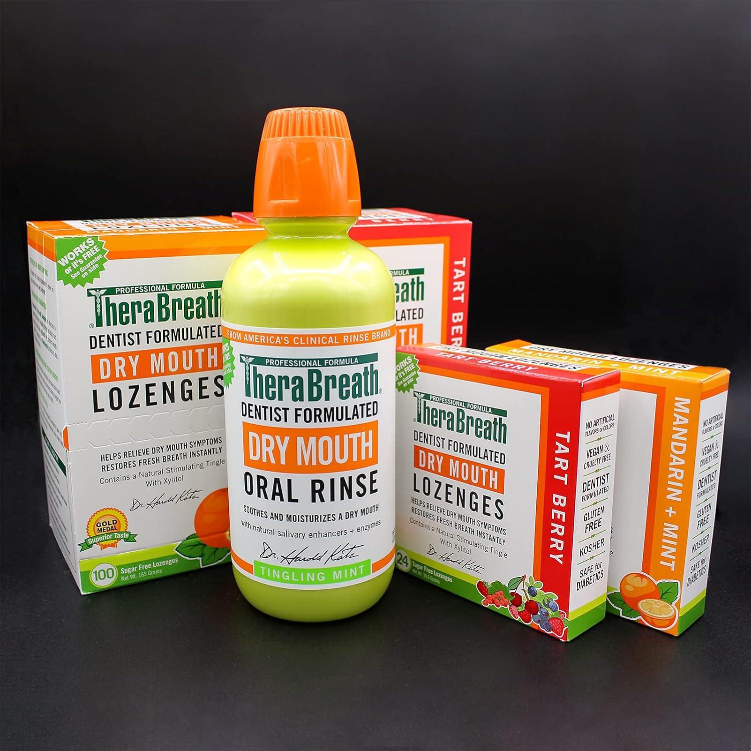 image:imageTheraBreath Dry Mouth Dentist Formulated SugarFree Lozenges Mandarin Mint 24 Count24 Count Pack of 2