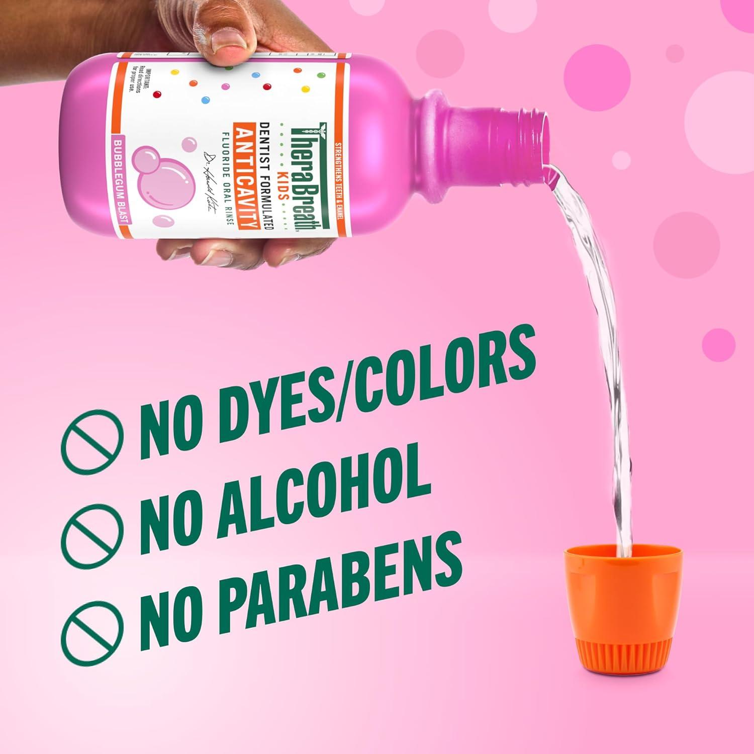 image:imageTheraBreath Kids Anticavity Fluoride Oral Rinse Strengthens Teeth amp Enamel Alcohol Free amp Dye Free Certified Organic Bubblegum Blast Flavor 16 Fl ozOrganic Bubblegum Blast Flavor