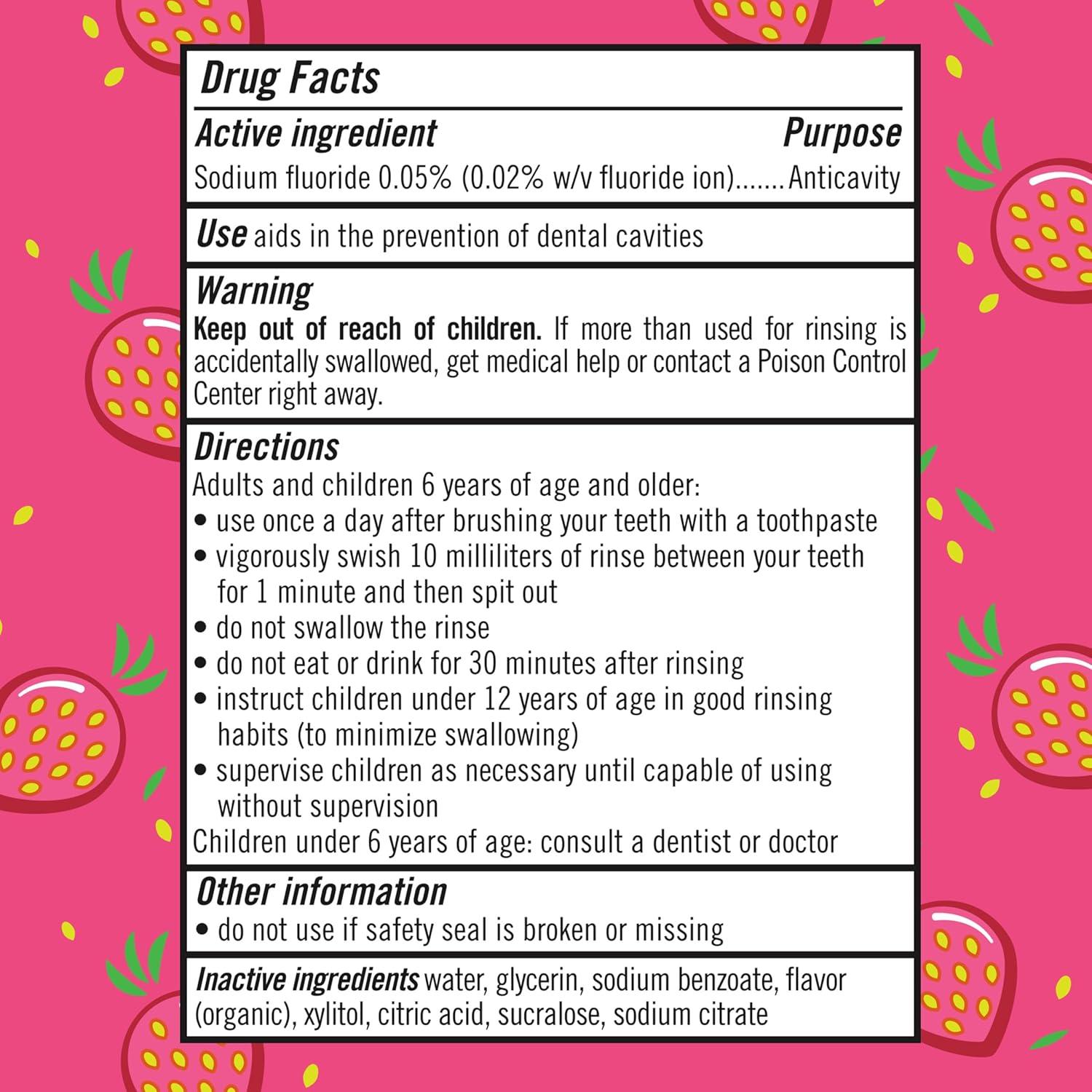 image:imageTheraBreath Kids Anticavity Fluoride Oral Rinse Strengthens Teeth amp Enamel Alcohol Free amp Dye Free Certified Organic Bubblegum Blast Flavor 16 Fl ozOrganic Strawberry Splash