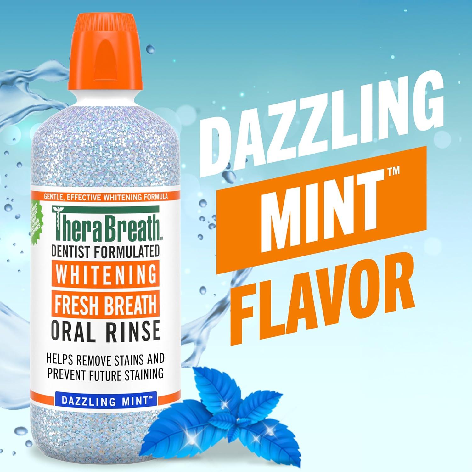 image:imageTheraBreath Whitening Mouthwash Dazzling Mint Dentist Formulated 1 Liter