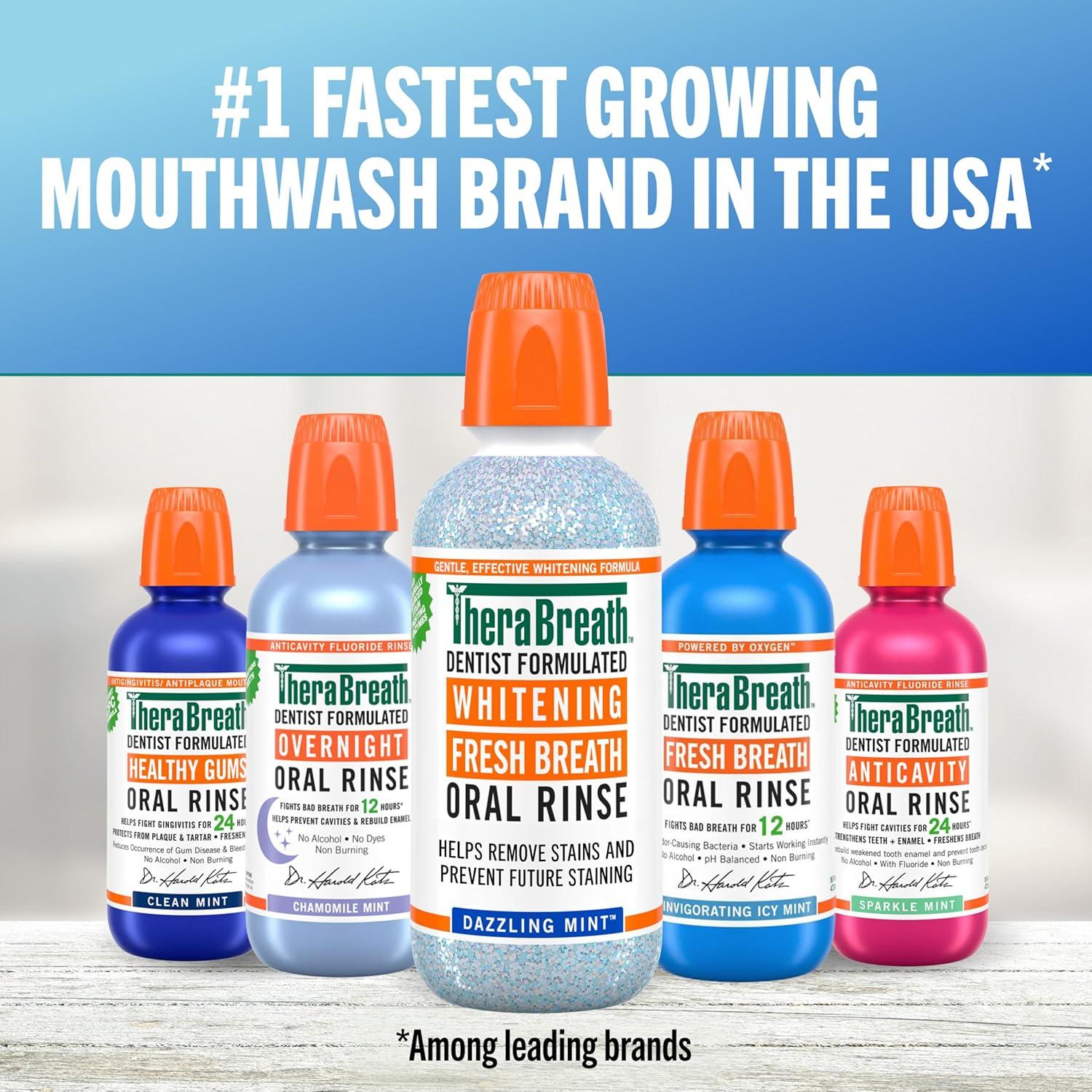 image:imageTheraBreath Whitening Mouthwash Dazzling Mint Dentist Formulated 1 Liter