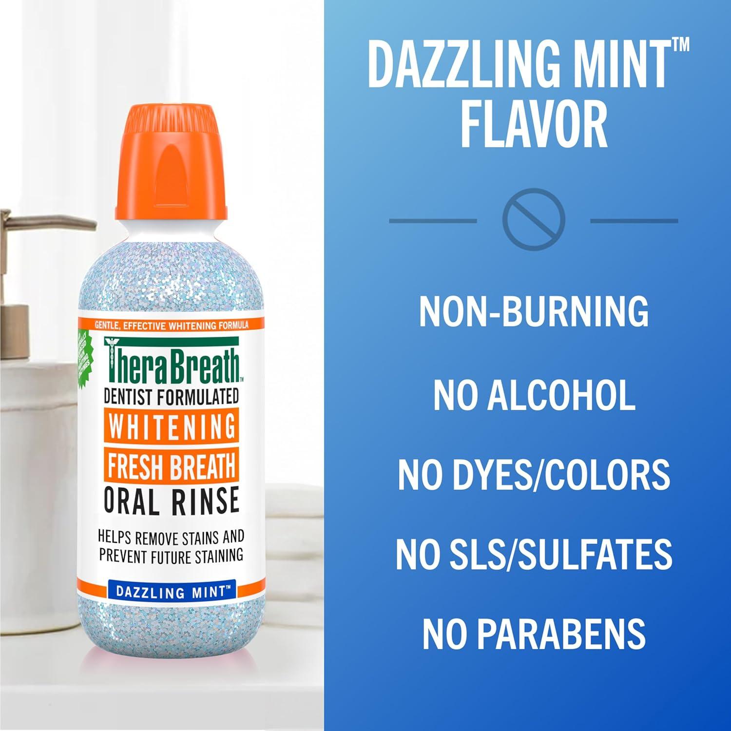 image:imageTheraBreath Whitening Mouthwash Dazzling Mint Dentist Formulated 1 Liter