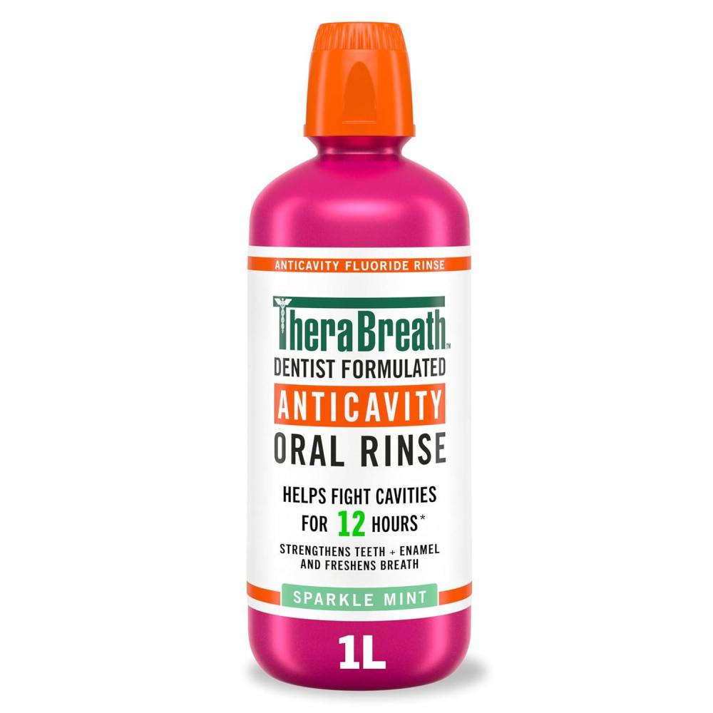 image:imageTheraBreath Anticavity Fluoride Mouthwash Sparkle Mint Dentist Formulated 1 Liter