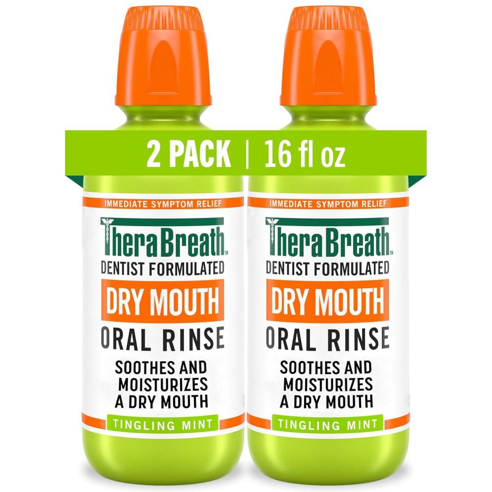 image:imageTheraBreath Dry Mouth Oral Rinse Tingling Mint Dentist Formulated 16 Fl Oz 2PackDry Mouth