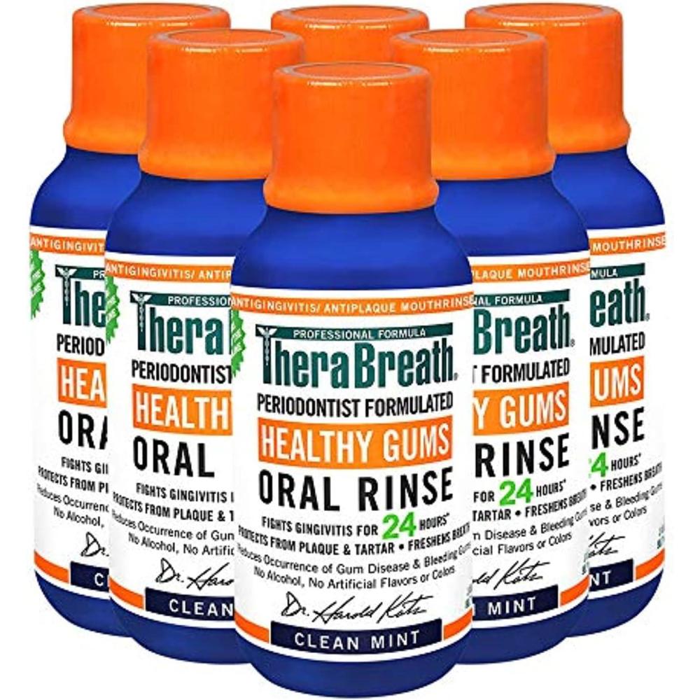image:imageTheraBreath Healthy Gums Periodontist Formulated 24Hour Oral Rinse Clean Mint 3 Ounce Pack of 63 Fl Oz Pack of 6