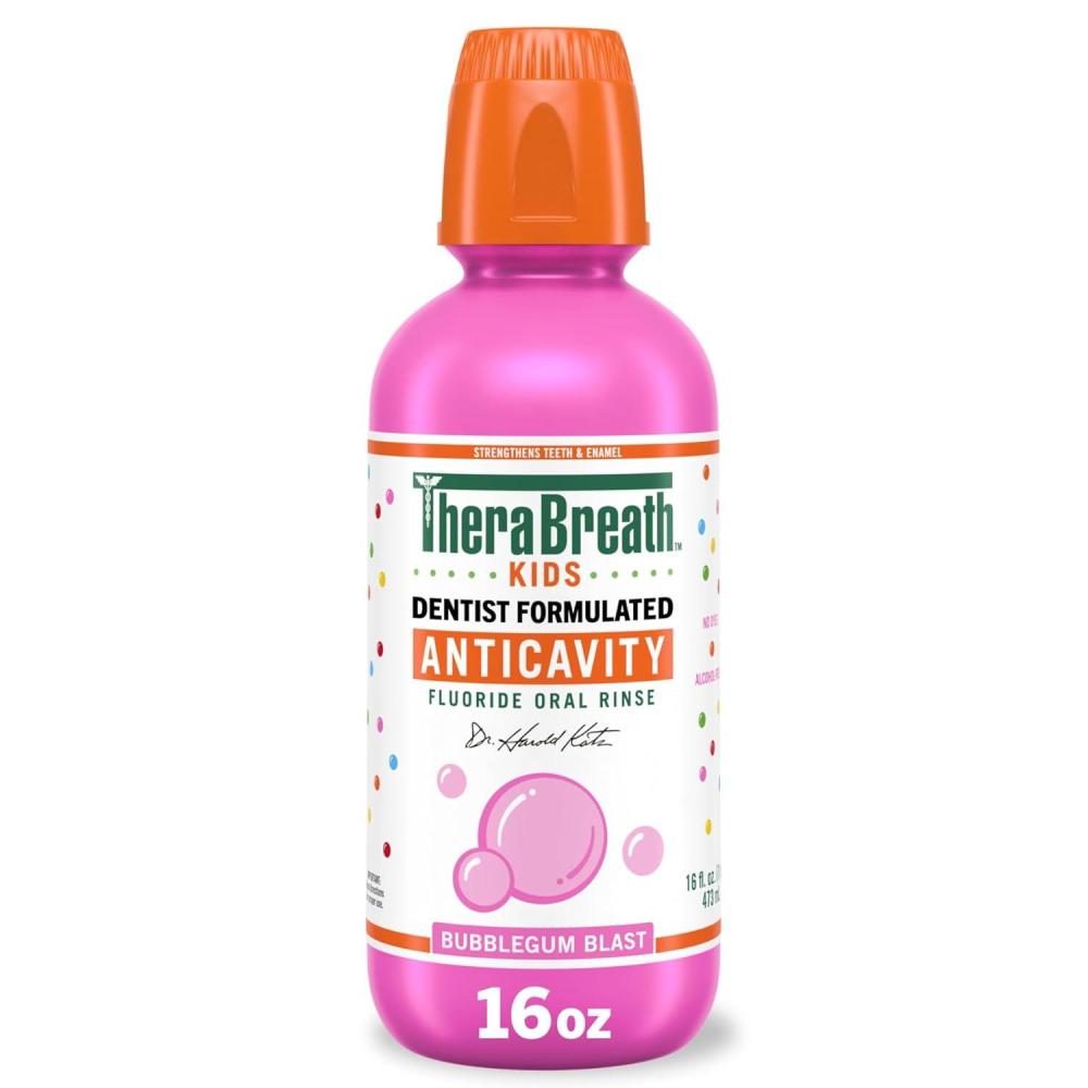 image:imageTheraBreath Kids Anticavity Fluoride Oral Rinse Strengthens Teeth amp Enamel Alcohol Free amp Dye Free Certified Organic Bubblegum Blast Flavor 16 Fl ozOrganic Bubblegum Blast Flavor