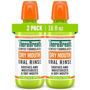 TheraBreath Dry Mouth Oral Rinse, Tingling Mint, Dentist Formulated, 16 Fl Oz (2-Pack)(Dry Mouth)