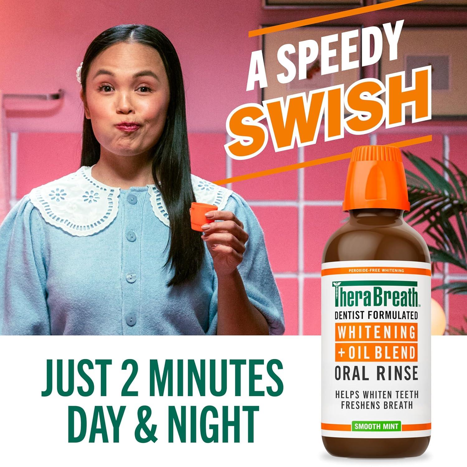 image:imageTheraBreath Whitening Oil Blend Oral Rinse AlcoholFree amp PeroxideFree Mouthwash Helps Whiten Teeth amp Freshen Breath Smooth Mint 16 Fl Oz
