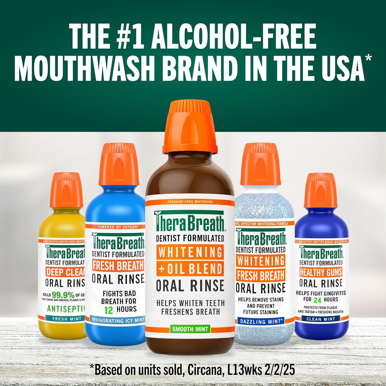 image:imageTheraBreath Whitening Oil Blend Oral Rinse AlcoholFree amp PeroxideFree Mouthwash Helps Whiten Teeth amp Freshen Breath Smooth Mint 16 Fl Oz