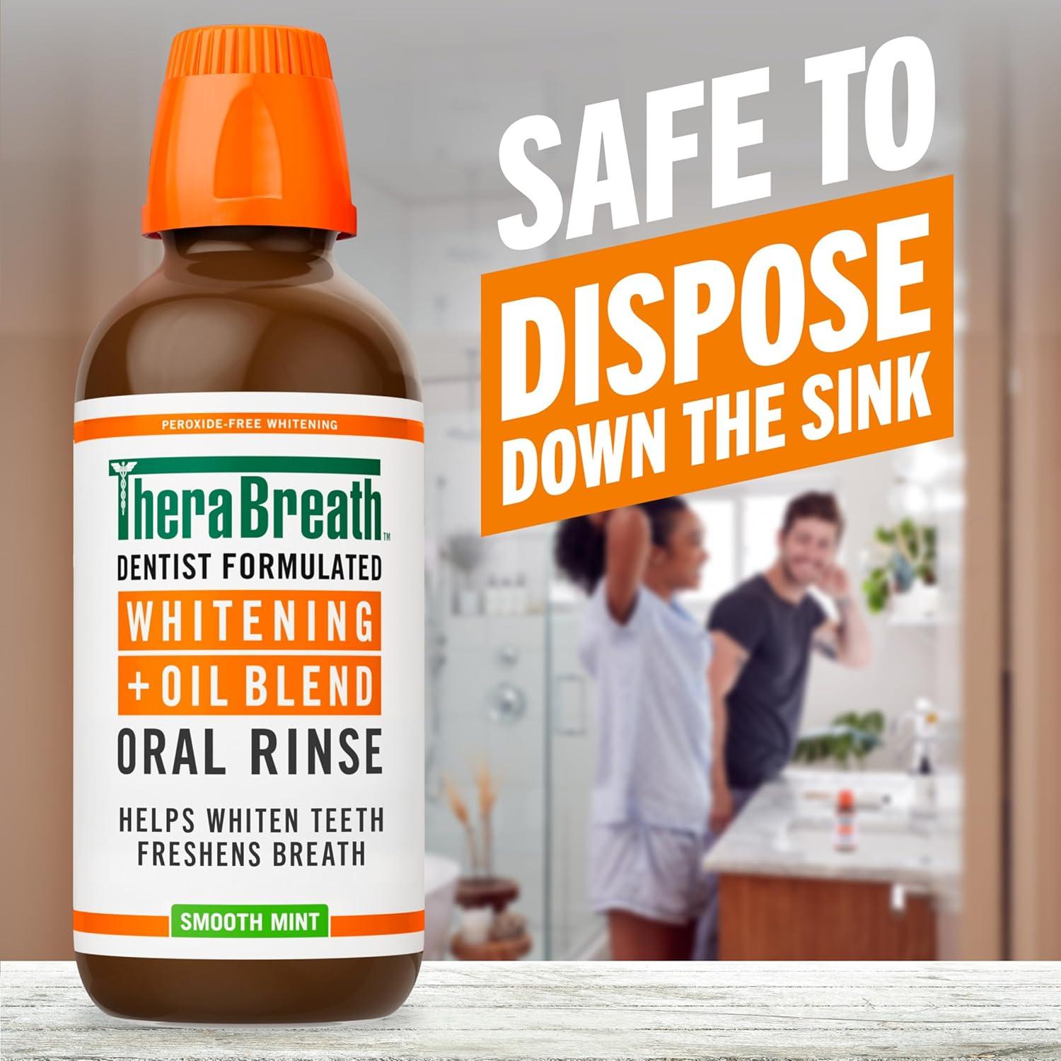 image:imageTheraBreath Whitening Oil Blend Oral Rinse AlcoholFree amp PeroxideFree Mouthwash Helps Whiten Teeth amp Freshen Breath Smooth Mint 16 Fl Oz