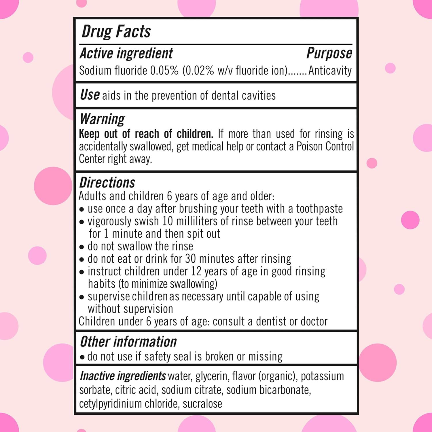image:imageTheraBreath Kids Anticavity Fluoride Oral Rinse Strengthens Teeth amp Enamel Alcohol Free amp Dye Free Certified Organic Bubblegum Blast Flavor 16 Fl Oz 2Pack